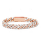 Two Tone 925 Silver Moissanite Trendy Miami Cuban Link Bracelet CustomDiamJewel