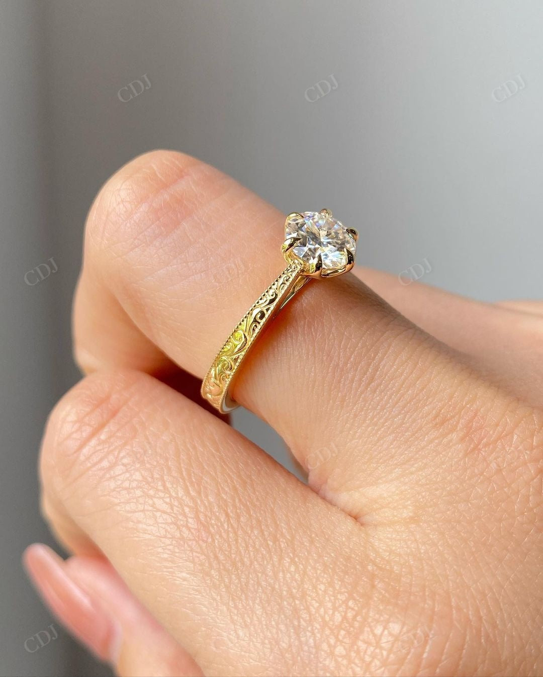 Handmade Solitaire Lab Grown Diamond Bridal Ring customdiamjewel
