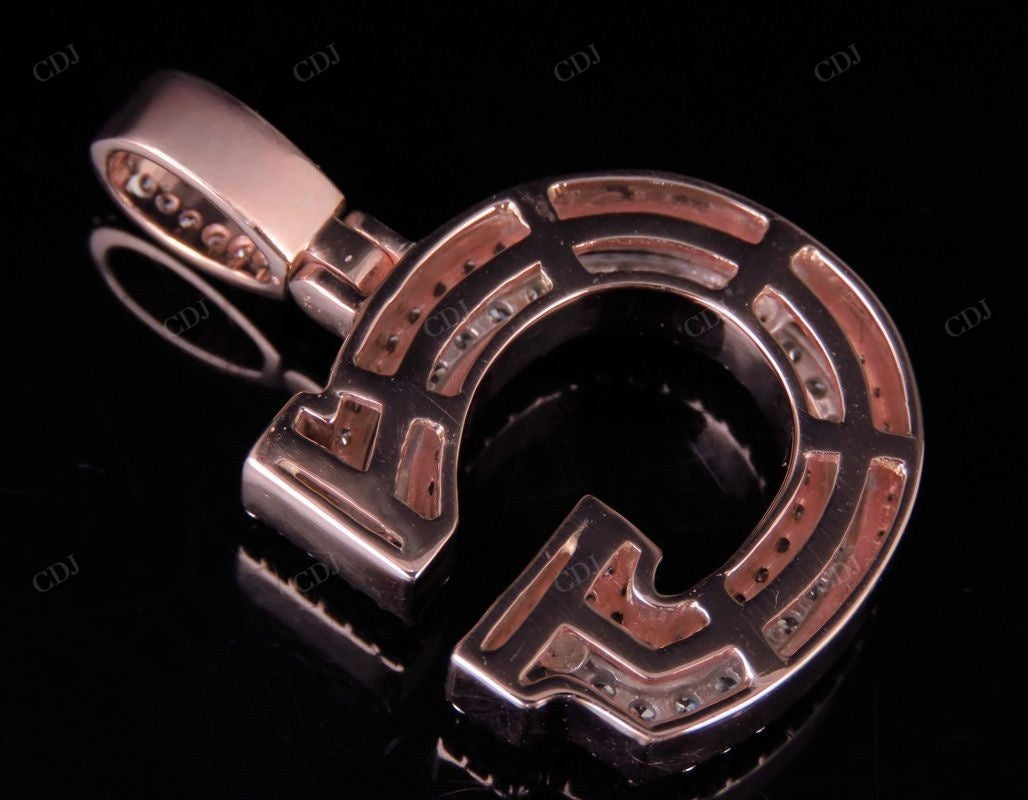 1.5" 1.75 CTW 18k Two Tone Gold Diamond 'G' Initial Letter Pendant CustomDiamJewel
