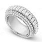 14Kt Emerald Moissanite Gold Full Eternity Band Ring Engagement Ring CustomDiamJewel