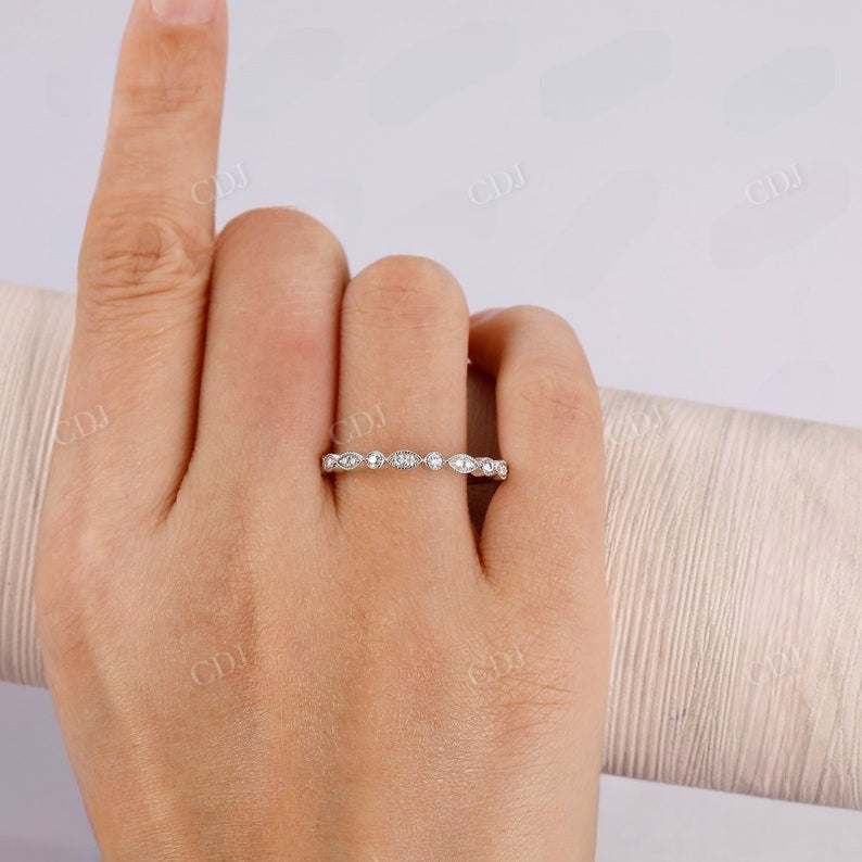 0.15CTW Half Eternity Milgrain Natural Diamond Wedding Band Wedding Band customdiamjewel   