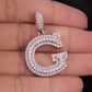 1.5" 1.75 CTW 18k Two Tone Gold Diamond 'G' Initial Letter Pendant CustomDiamJewel