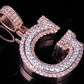 1.5" 1.75 CTW 18k Two Tone Gold Diamond 'G' Initial Letter Pendant CustomDiamJewel