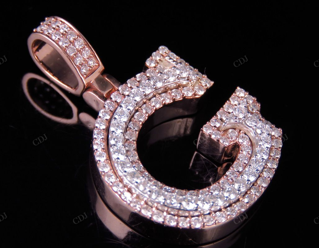 1.5" 1.75 CTW 18k Two Tone Gold Diamond 'G' Initial Letter Pendant CustomDiamJewel