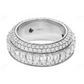 14Kt Emerald Moissanite Gold Full Eternity Band Ring Engagement Ring CustomDiamJewel