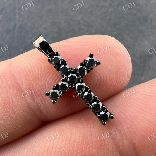 Round Stone Iced Out Cross Pendant  customdiamjewel   