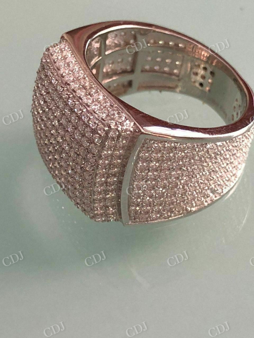 Round Diamond ICY Bling Hip Hop Ring  customdiamjewel   
