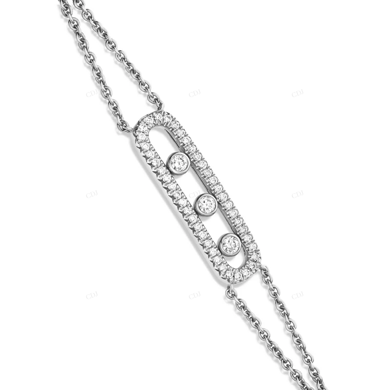 VVS Moissanite 925 Sterling Silver Messika Baby Move Pavé Bracelet CustomDiamJewel