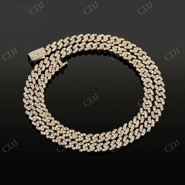 VVS Moisaanite Iced Out Cuban Link Chain  CustomDiamJewel   