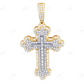 Baguette Lab Grown Diamond 10K Yellow Gold Cross Pendant Hip Hop Pendent CustomDiamJewel