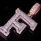 1.5" 1.5 CTW 14k Solid Two Tone Gold Diamond Initial 'F' Letter Pendant CustomDiamJewel