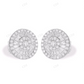 Halo Stud Earrings with Baguette Moisasnite Diamonds Stud earrings CustomDiamJewel