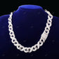 925 Silver Fully Iced Out Infinity Cuban Link Chain CustomDiamJewel