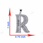 Sterling Silver Baguette R Letter Moissanite Pendant hip hop jewelry CustomDiamJewel