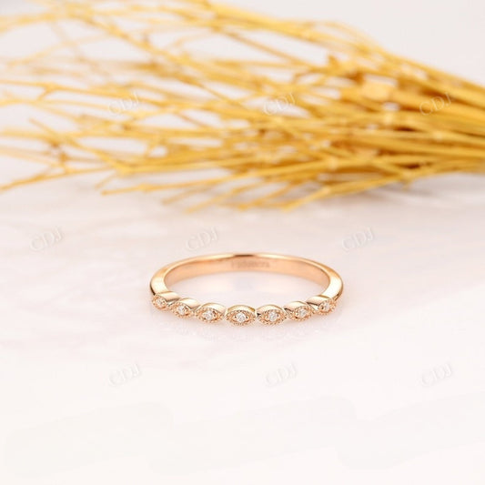 0.05CTW Round Cut Natural Diamond Wedding Band Wedding Band customdiamjewel 10 KT Solid Gold Yellow Gold VVS-EF