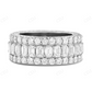 Sterling Silver moissanite Three Row Diamond Band Ring hip hop jewelry CustomDiamJewel