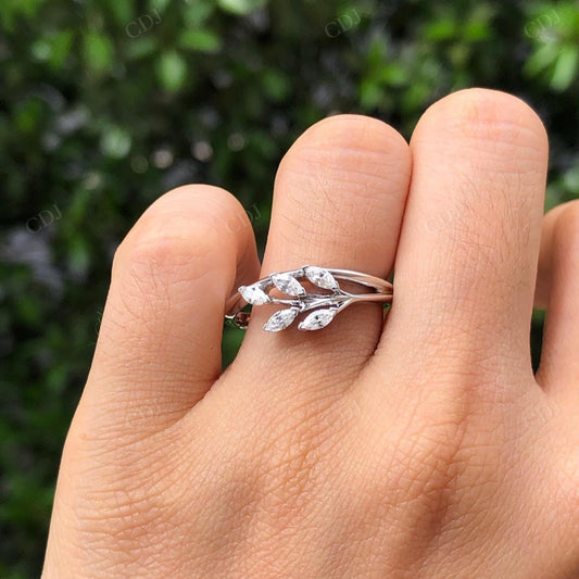 Marquise Cut Leaf Lab Grown Diamond Ring customdiamjewel