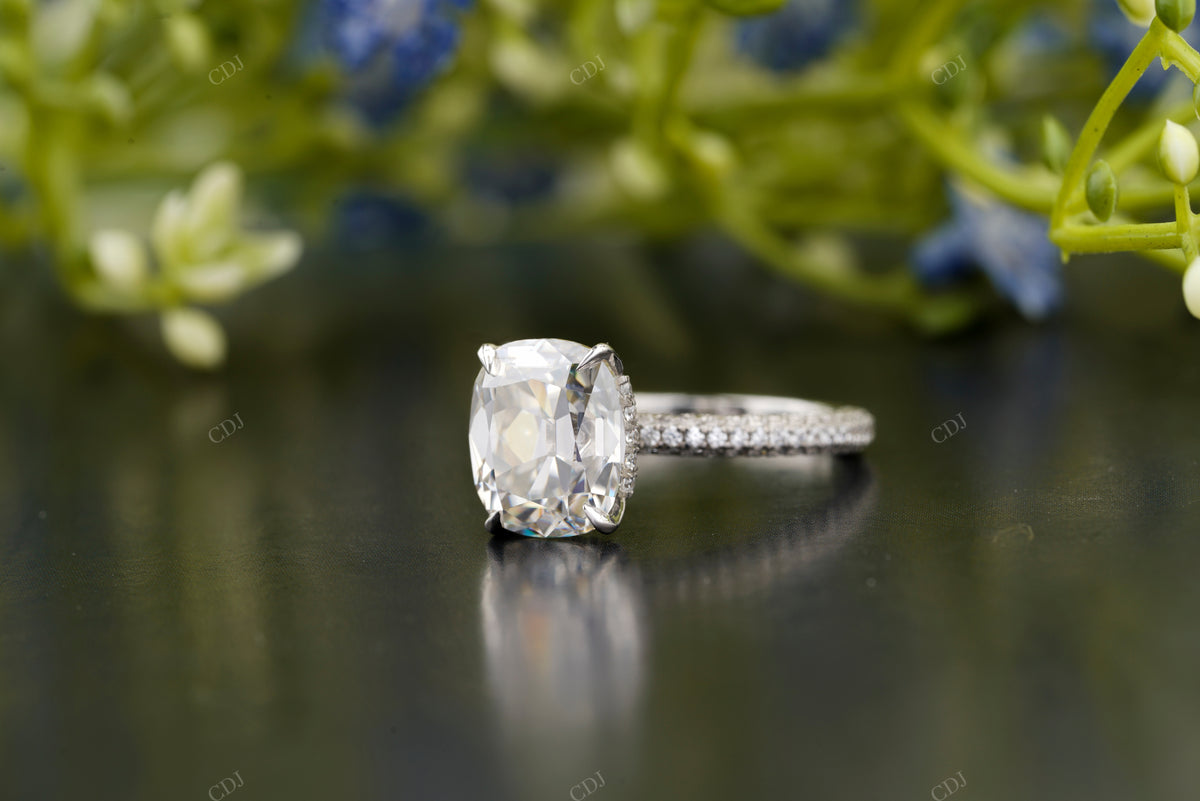 Lab-Grown Diamond Cushion Pavé Ring customdiamjewel