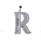 Sterling Silver Baguette R Letter Moissanite Pendant hip hop jewelry CustomDiamJewel