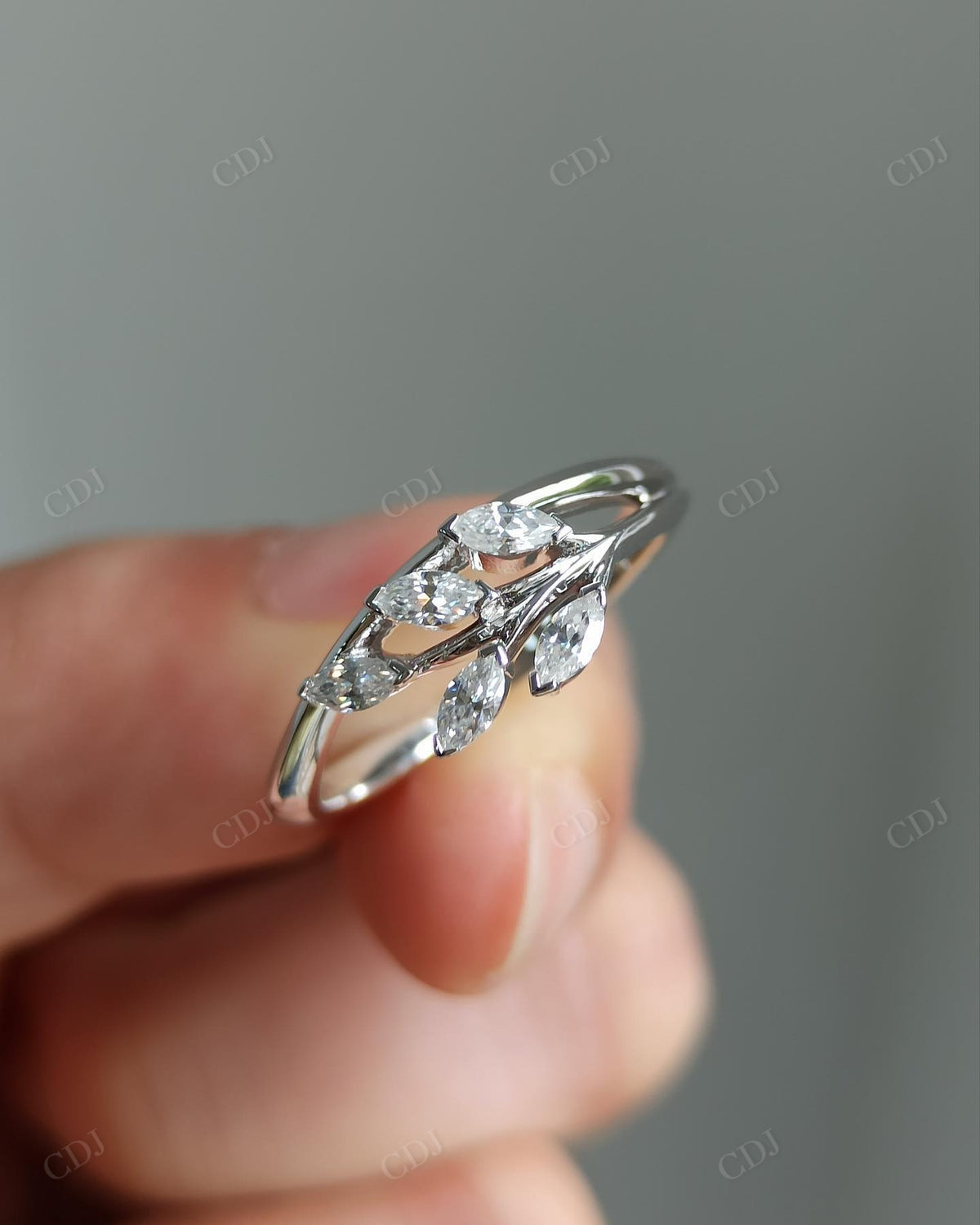 Marquise Cut Leaf Lab Grown Diamond Ring customdiamjewel