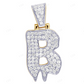 10K Gold Custom Natural Diamond B Letter Pendant For Men CustomDiamJewel