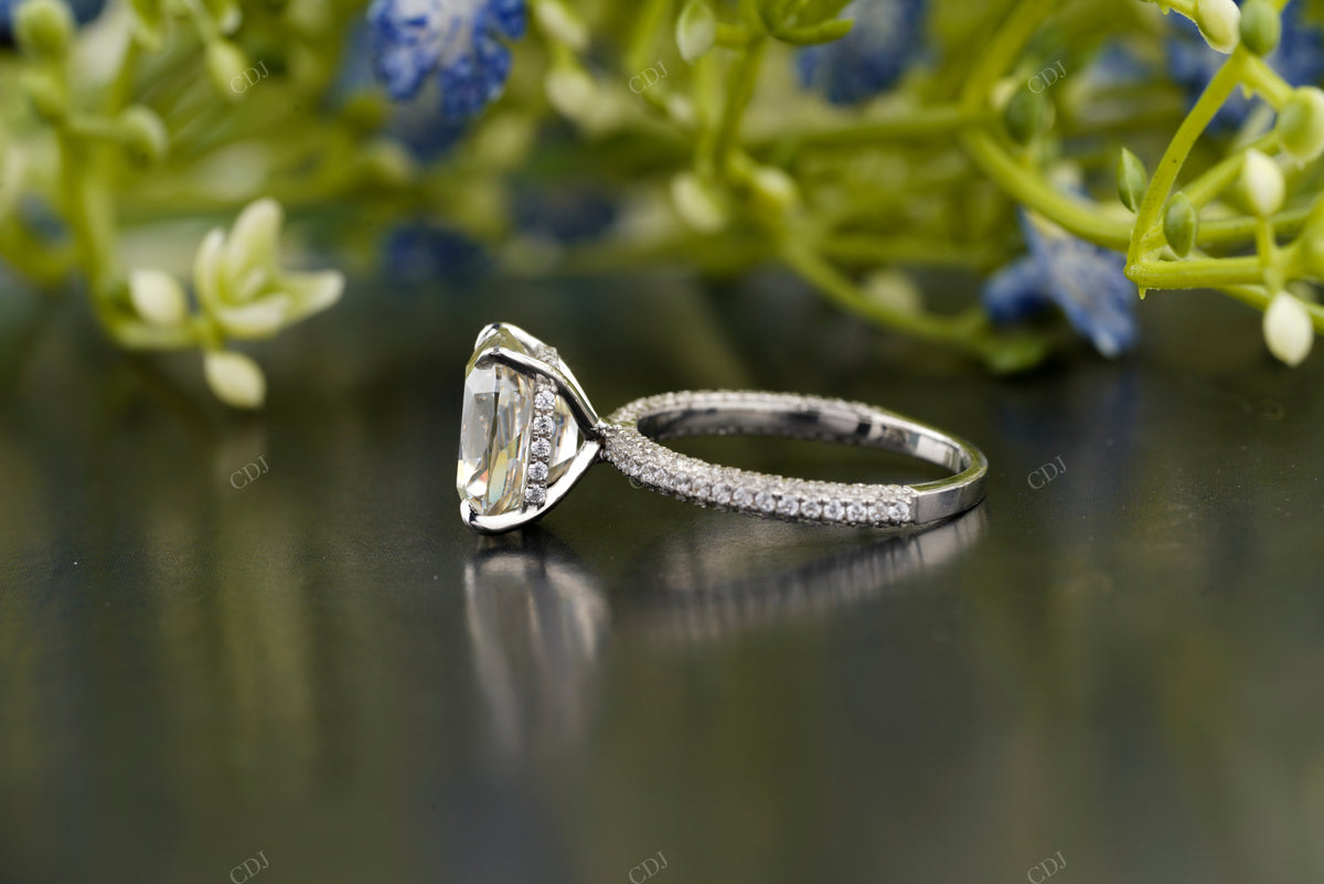 Lab-Grown Diamond Cushion Pavé Ring customdiamjewel
