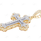 Baguette Lab Grown Diamond 10K Yellow Gold Cross Pendant Hip Hop Pendent CustomDiamJewel