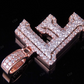 1.5" 1.5 CTW 14k Solid Two Tone Gold Diamond Initial 'F' Letter Pendant CustomDiamJewel