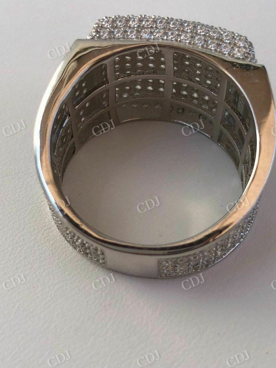 Round Diamond ICY Bling Hip Hop Ring  customdiamjewel   