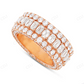 Sterling Silver moissanite Three Row Diamond Band Ring hip hop jewelry CustomDiamJewel