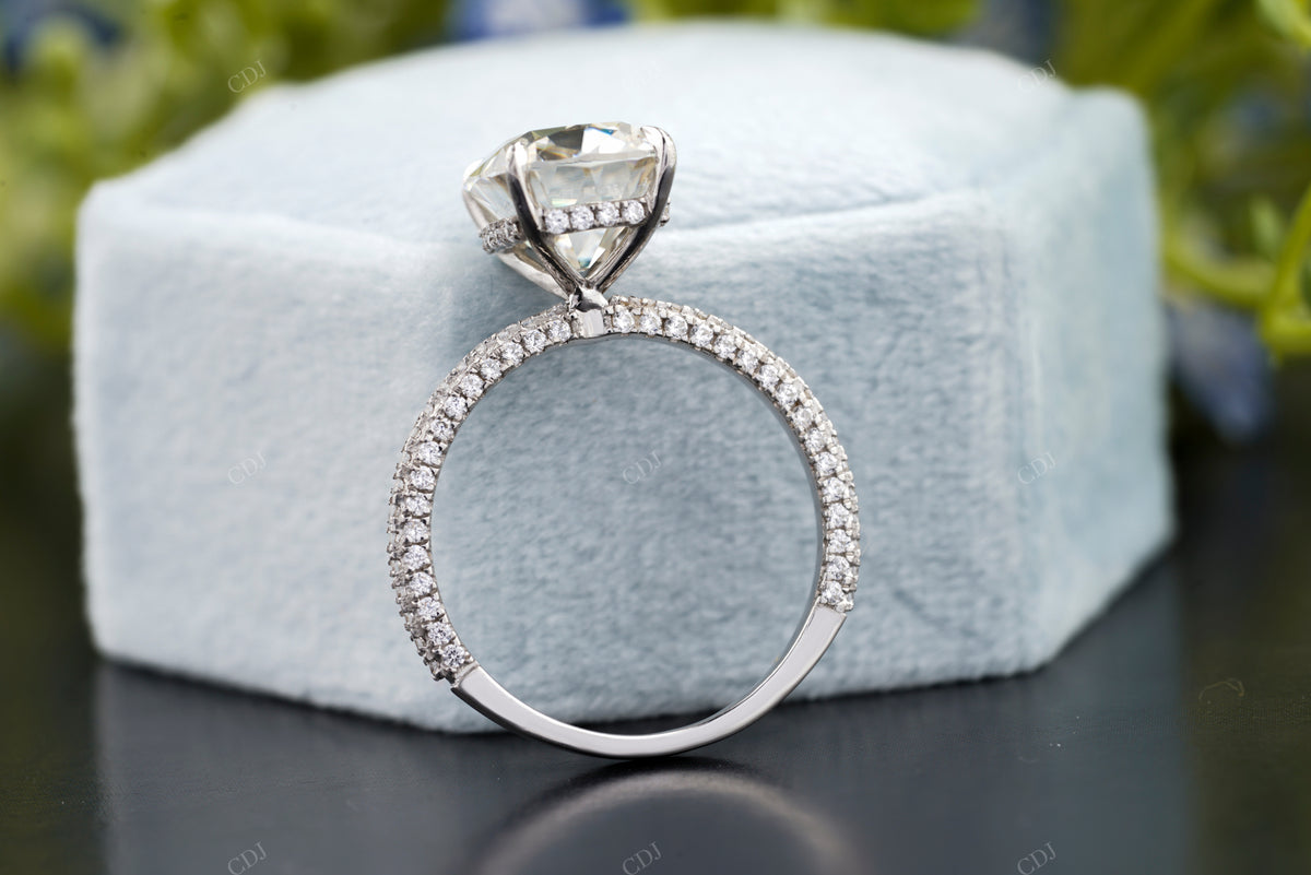 Lab-Grown Diamond Cushion Pavé Ring customdiamjewel