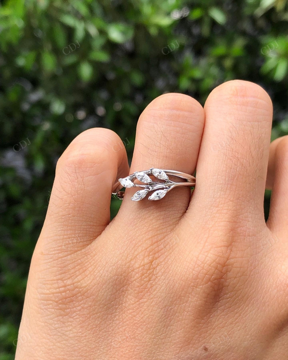 Marquise Cut Leaf Lab Grown Diamond Ring customdiamjewel