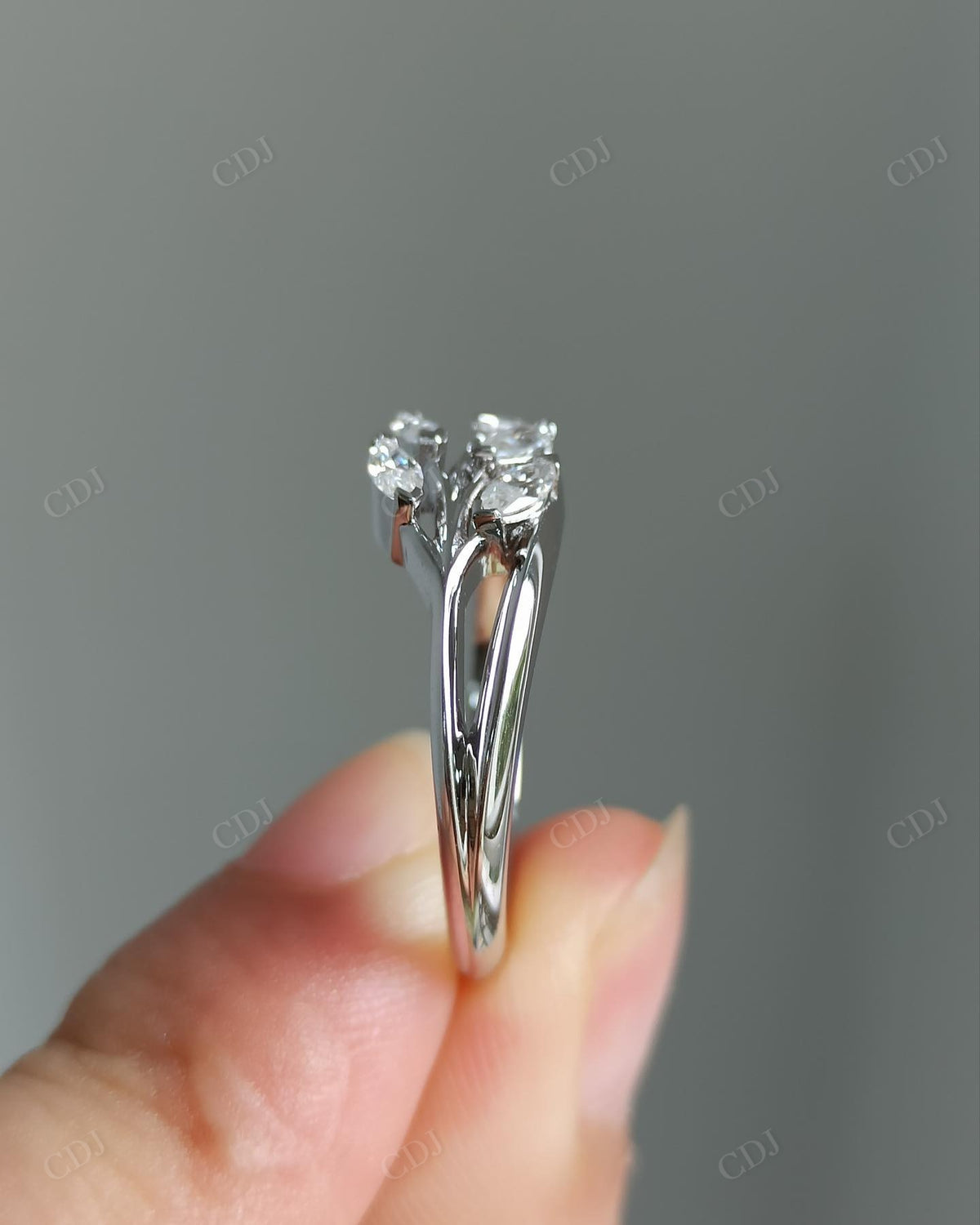 Marquise Cut Leaf Lab Grown Diamond Ring customdiamjewel