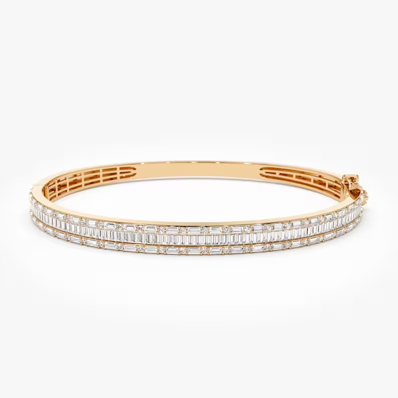 2.60CTW Moissanite Micro Pave Bangle Bracelet  customdiamjewel Sterling Silver Rose Gold VVS-EF