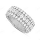 Sterling Silver moissanite Three Row Diamond Band Ring hip hop jewelry CustomDiamJewel