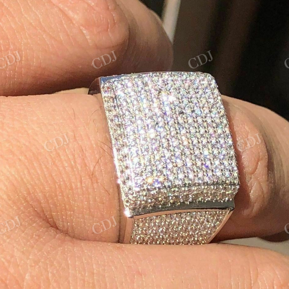 Round Diamond ICY Bling Hip Hop Ring  customdiamjewel   