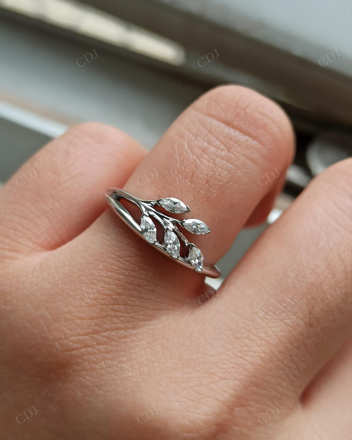 Marquise Cut Leaf Lab Grown Diamond Ring customdiamjewel