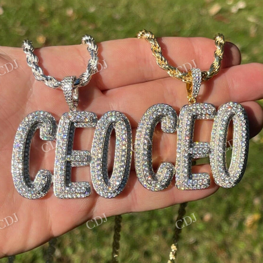 CEO Iced Out Diamond Hip Hop Pendant  customdiamjewel   