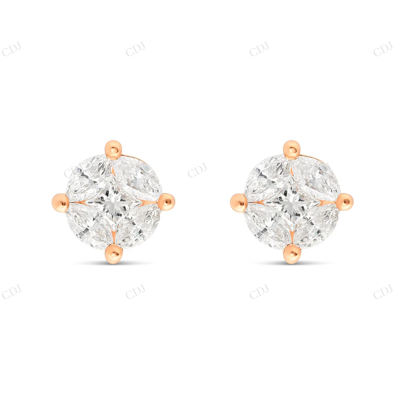 10K Gold Marquise Moissanite Diamond Stud Earrings Stud earrings CustomDiamJewel