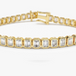 Moissanite Emerald Cut Bezel Set Diamond Bracelet  customdiamjewel   