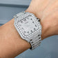 Moissanite Bust Down Arabic Dial Hip Hop Cartier Watch customdiamjewel