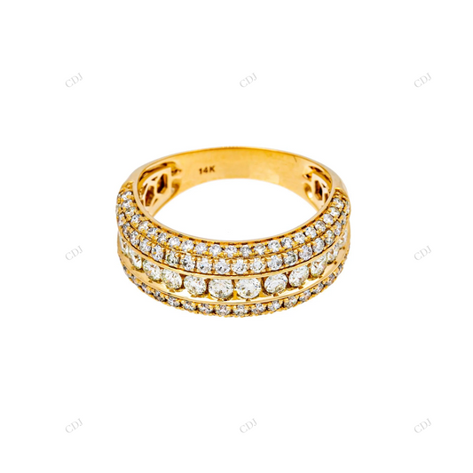 Iced Out Triple Row Moissanite Wedding Band hip hop jewelry customdiamjewel