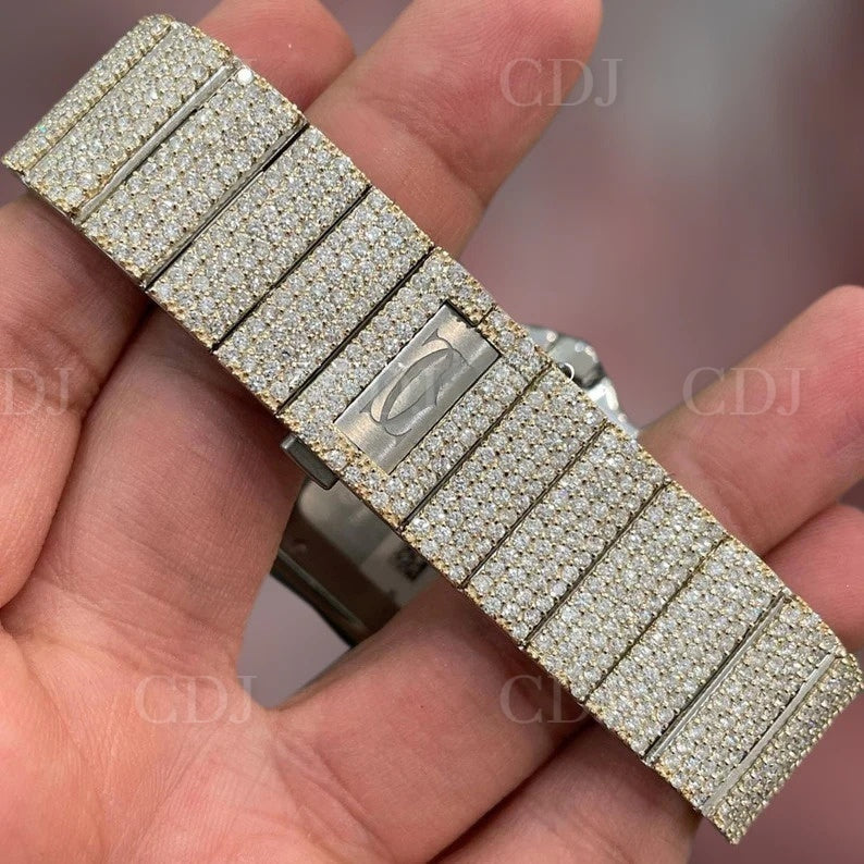 Hip Hop Bling VVS Diamond Bust Down Moissanite Diamond Studded Watch customdiamjewel