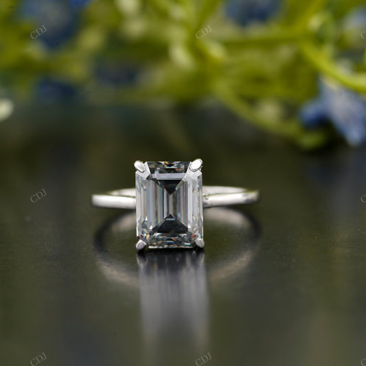 Emerald Cut Four-Prong Solitaire Ring customdiamjewel