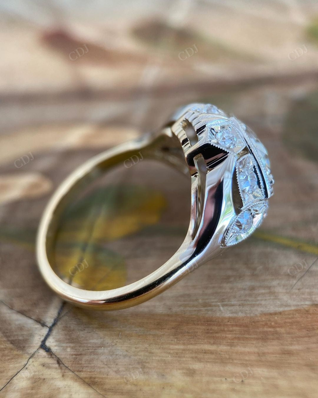 Vintage Lab Grown Diamond Cluster Engagement Ring customdiamjewel