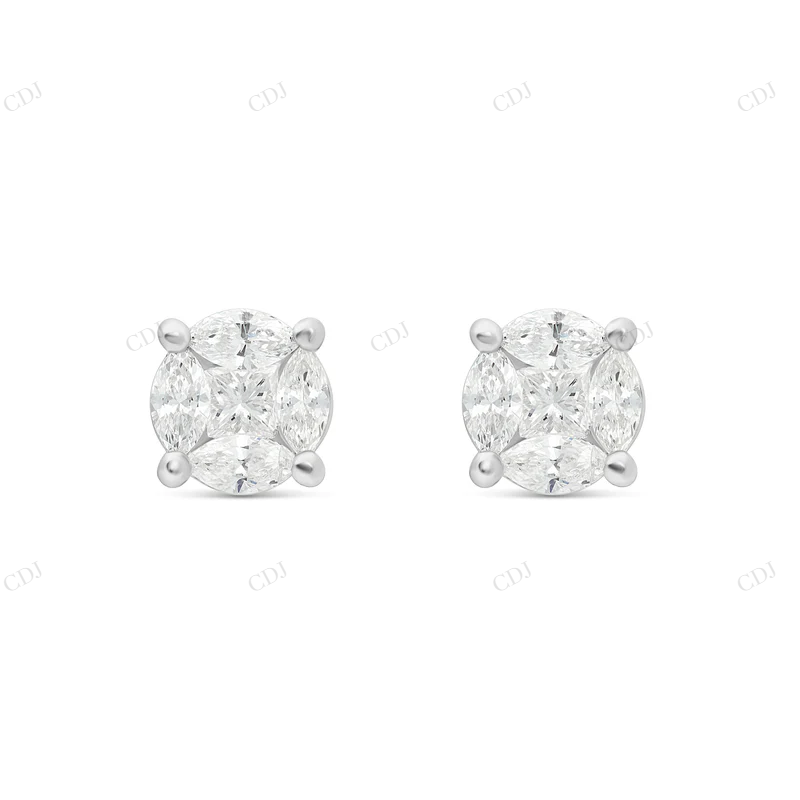 10K Gold Marquise Moissanite Diamond Stud Earrings Stud earrings CustomDiamJewel