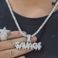 Hip Hop Yellow Gold Plated SAVAGE Pendant hip hop jewelry CustomDiamJewel