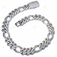 18mm Iced Out Diamond Figaro Cuban Link Chain hip hop jewelry CustomDiamJewel