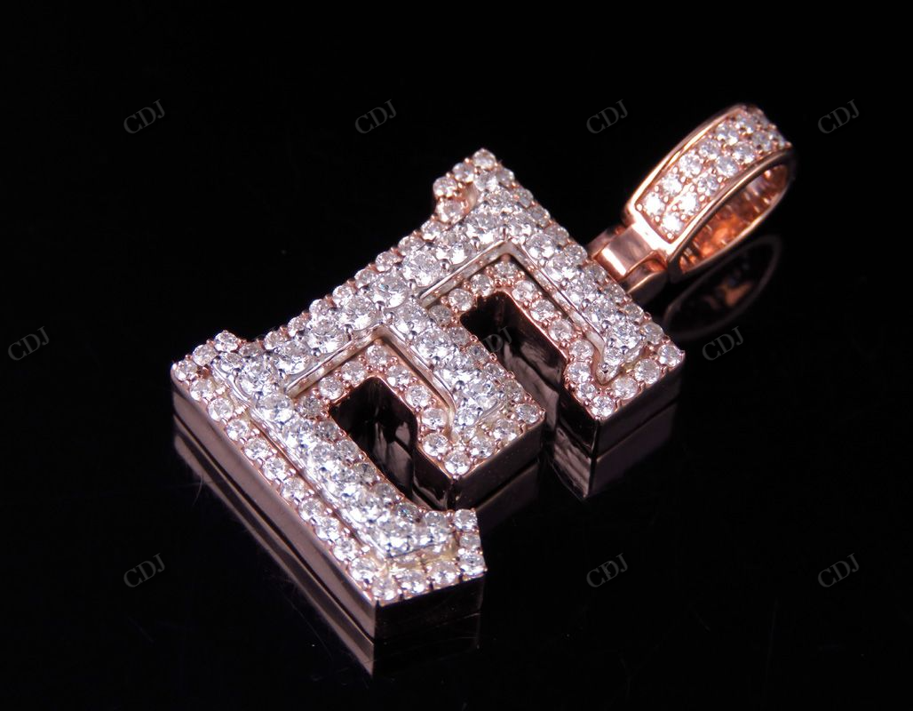 1.5" 1.75 CTW 18k Solid Gold 'E' Initial Custom Letter Diamond Pendant CustomDiamJewel