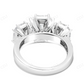Sterling Silver Moissanite Baguette Emerald Three Stone Ring hip hop jewelry CustomDiamJewel